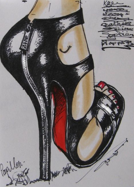 Artcraft titled "Papillon Zip Heel" by Jefferson Zipp, Original Artwork