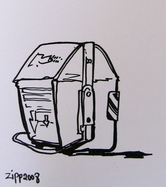 Drawing titled "Brunswick Bin" by Jefferson Zipp, Original Artwork