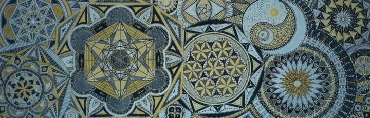 Peinture intitulée "Géométrie sacrée" par Anais Portes, Œuvre d'art originale, Acrylique