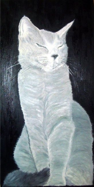 Painting titled "Léo" by Crealys, Original Artwork
