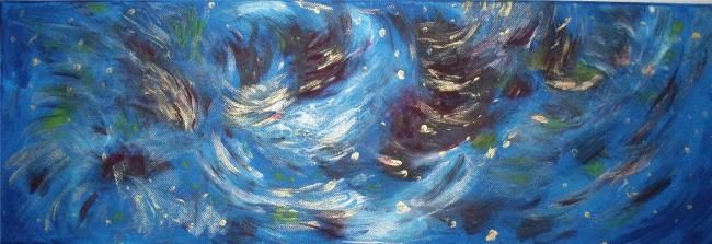 Peinture intitulée "Galaxie" par Crealys, Œuvre d'art originale, Huile