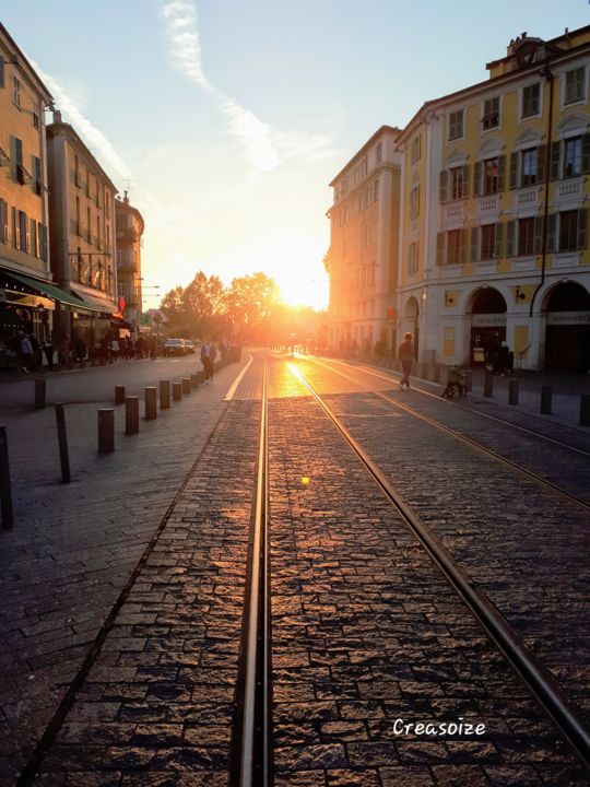 Photographie intitulée "Coucher de soleil s…" par Creasoize, Œuvre d'art originale, Photographie numérique