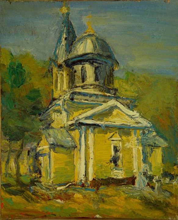 Painting titled "Manastirea HINCU" by Andrei Semyonov, Original Artwork
