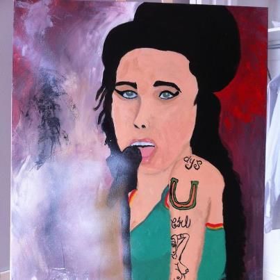 Peinture intitulée "Amy Winehouse" par Jessica Beaulieu, Œuvre d'art originale