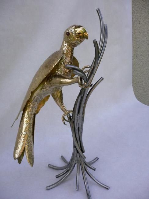Sculpture titled "Le perroquet" by Philippe Lambert, Original Artwork