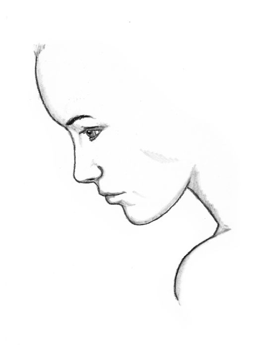 Dessin intitulée "sideface.jpg" par Creations Of A.R.T., Œuvre d'art originale, Fusain