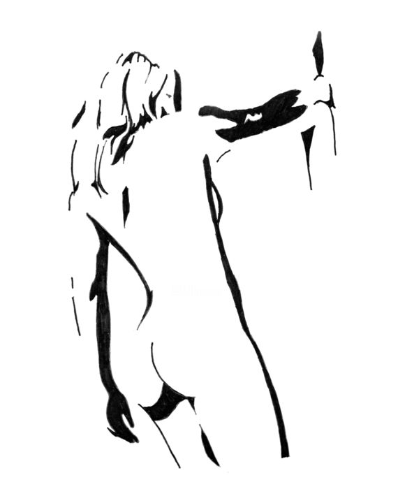 Dessin intitulée "standing-female.jpg" par Creations Of A.R.T., Œuvre d'art originale, Encre