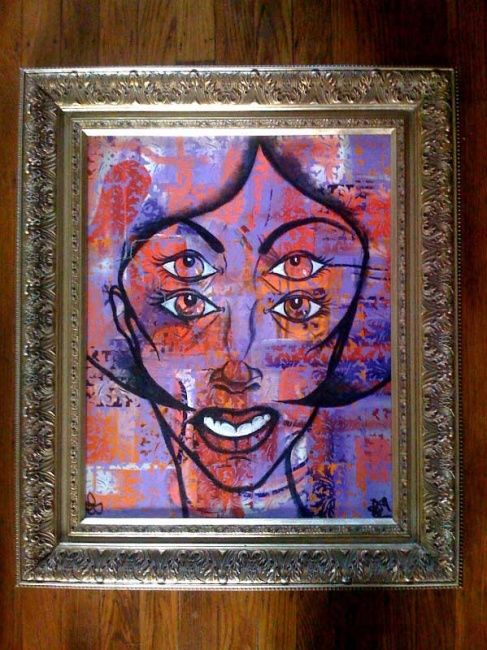 Peinture intitulée "Enchanted four eyes" par Eric Sebastian, Œuvre d'art originale