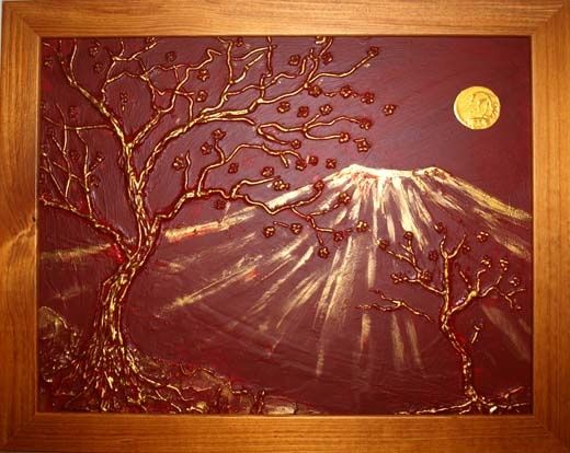 Peinture intitulée "Mount Fujiama" par Andrew Williams, Œuvre d'art originale, Huile