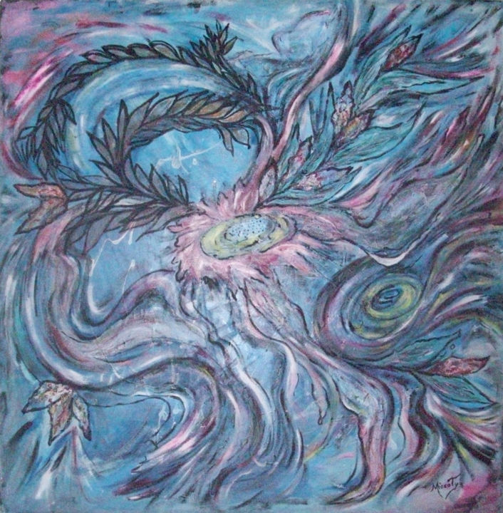 Pintura titulada "El abrazo" por Miosotis, Obra de arte original