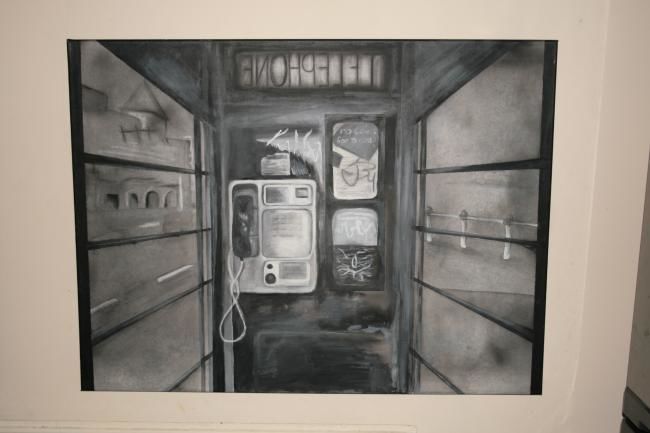 Peinture intitulée "Inside the Telephon…" par Sophie Joyce, Œuvre d'art originale