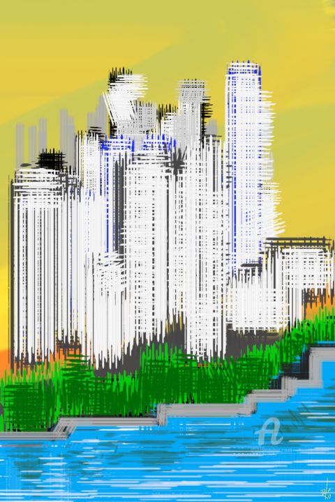 Цифровое искусство под названием "City" - Vladimir Kononenko, Подлинное произведение искусства, Цифровая живопись