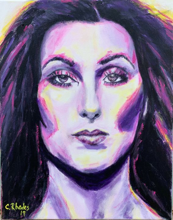 Painting titled "Cher" by Corbyn Rhodes, Original Artwork, Acrylic