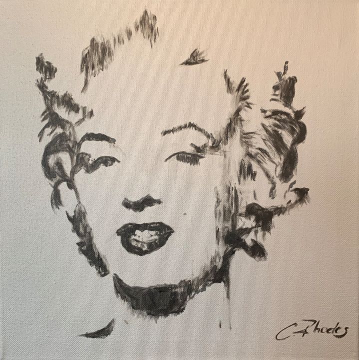 Painting titled "Silver Marilyn" by Corbyn Rhodes, Original Artwork, Acrylic Mounted on Wood Stretcher frame