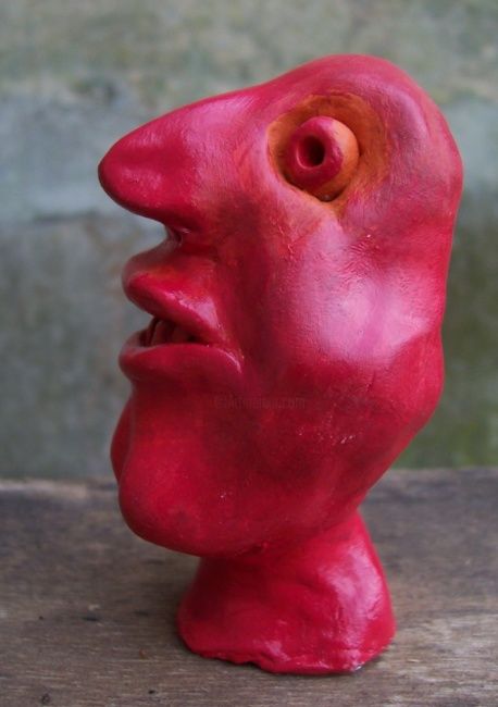 Sculpture intitulée "Rouge de honte" par Cricri99, Œuvre d'art originale