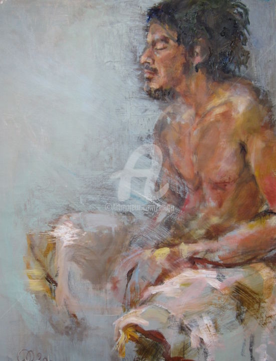 Painting titled "Erwin" by Cristina Gondolo, Original Artwork, Oil