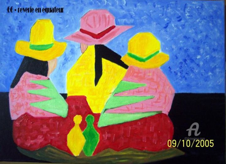 Pintura intitulada "66 - reverie en équ…" por Crilamb, Obras de arte originais
