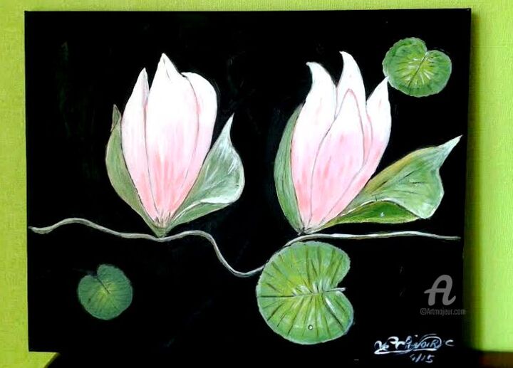 Painting titled "396-lotus-50x40.jpg" by Crilamb, Original Artwork