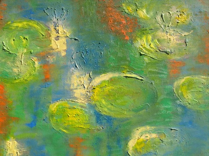 Painting titled "Nymphaea lotus" by Crina Iancau, Original Art, Oil