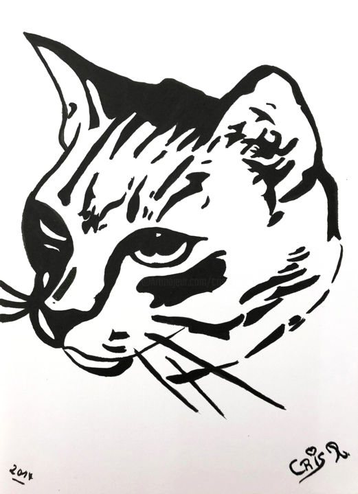 Grande Tete De Chat Drawing By Cris R Artmajeur Grande Tete De Chat Drawing By Cris R Artmajeur