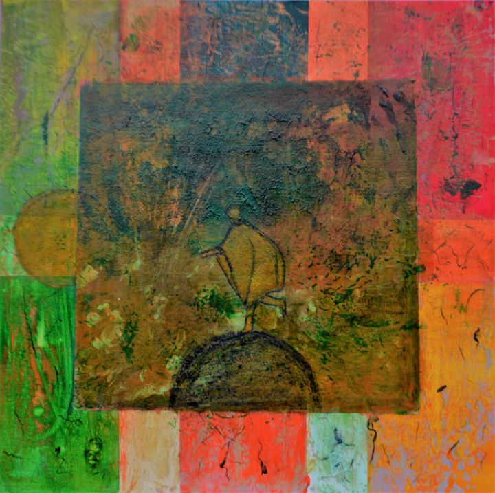 Peinture intitulée "in equilibrio sul m…" par Cristina Soffientini, Œuvre d'art originale, Acrylique
