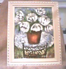 Pintura intitulada "Flores brancas." por Cristina Kolikoviski -Cris, Obras de arte originais, Óleo
