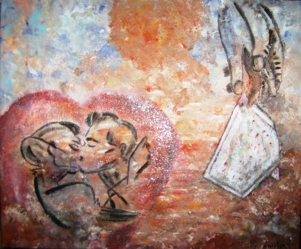 Pittura intitolato "ELOGIO DO AMOR - 14…" da Crislim, Opera d'arte originale