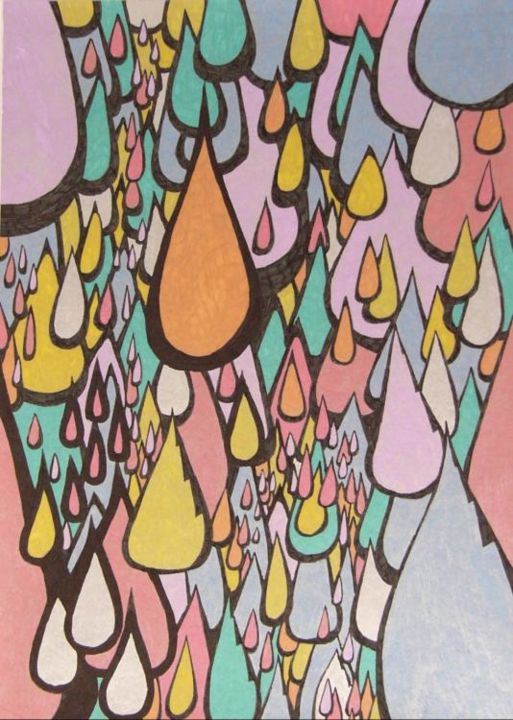 Dessin intitulée "Rain" par Cris Mitchel, Œuvre d'art originale, Autre
