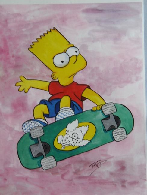 Peinture intitulée "Bart Simpson" par Cris Raso, Œuvre d'art originale