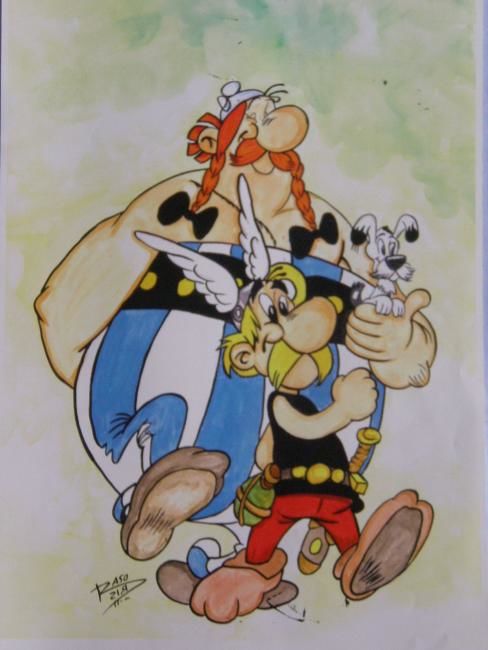 Peinture intitulée "Asterix,Obelix, Ide…" par Cris Raso, Œuvre d'art originale