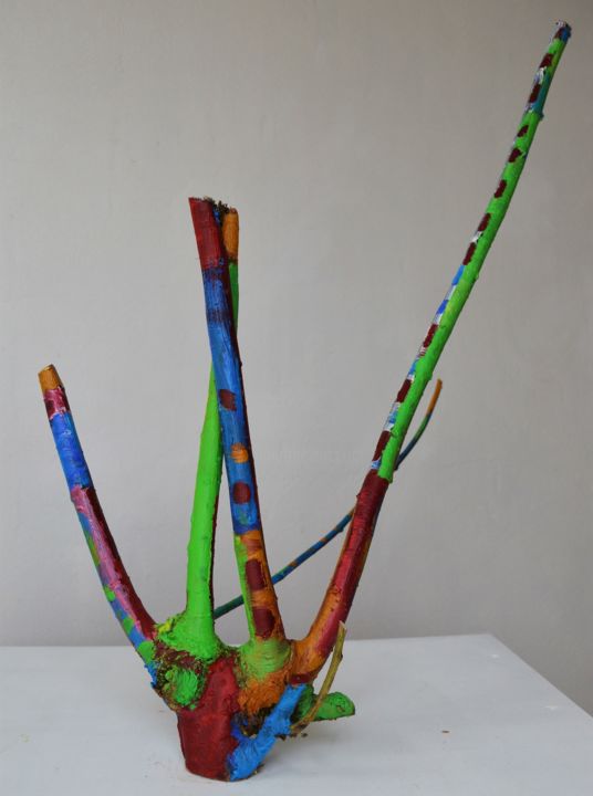 Sculpture titled "Oeuvre n°24-18" by Cristal And Pape, Original Artwork, Wood