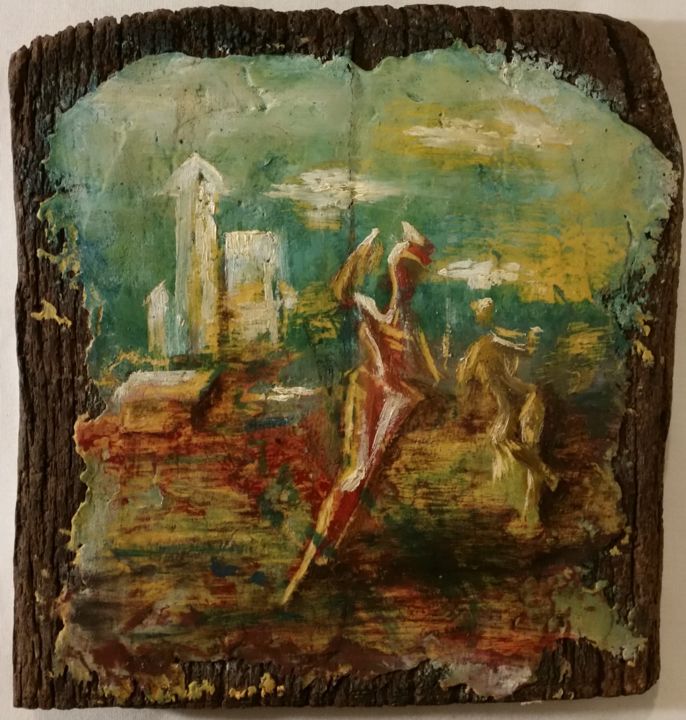 Pittura intitolato "Vent d'été" da Dominique Sarrouy, Opera d'arte originale, Olio