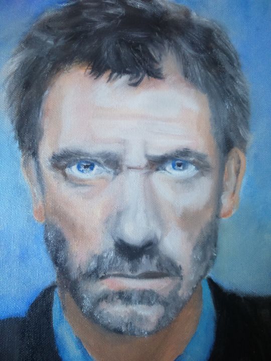 Drawing titled "hugh-laurie" by Cristelle Ryba Isoard, Original Artwork