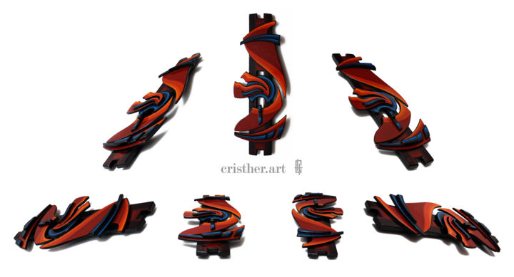 Sculpture titled "Hermes" by Cristherart, Original Art, Wood