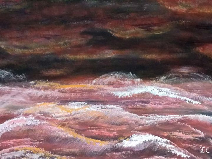 Peinture intitulée "Red Sea" par Zeporojanu Cristina, Œuvre d'art originale