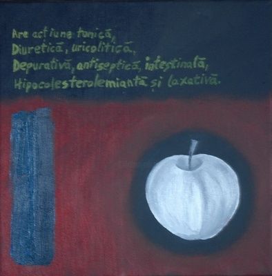 Peinture intitulée "the apple" par Cris, Œuvre d'art originale, Huile