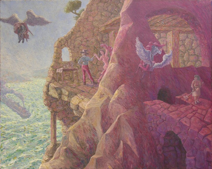 Pittura intitolato "Andirivieni" da Cristiano Quagliozzi, Opera d'arte originale, Olio