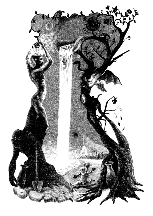 Disegno intitolato "Prometeo, creazione…" da Cristiano Quagliozzi, Opera d'arte originale, Inchiostro