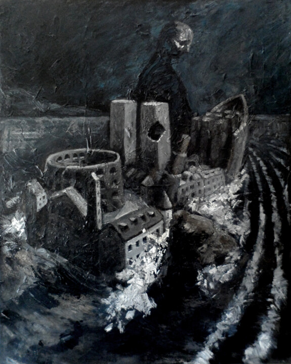 Pintura titulada "Naufragio" por Cristiano Quagliozzi, Obra de arte original, Acrílico Montado en Bastidor de camilla de mad…