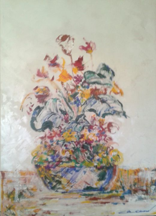 Painting titled "vaso-de-flores.png" by Teresa Cristina De Paula Eduardo, Original Artwork