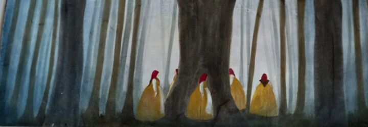 Картина под названием "aiutante magico "Le…" - Cristina Conticelli, Подлинное произведение искусства, Акварель Установлен на…