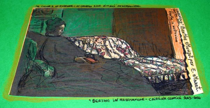 「"Berthe in meditazi…」というタイトルの絵画 Cristina Contilliによって, オリジナルのアートワーク, オイル