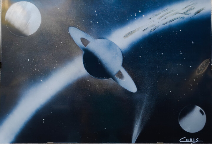 Pittura intitolato "Cosmic dream" da Cristina De Felice, Opera d'arte originale, Spray Montato su Altro pannello rigido