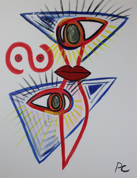 Картина под названием "Eyes" - Cristina Pascale, Подлинное произведение искусства, Акрил