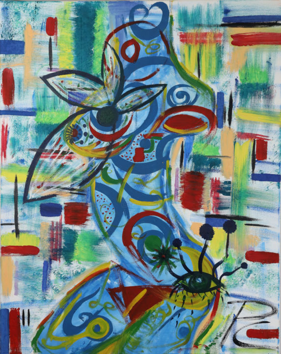 Картина под названием "Flowery soul" - Cristina Pascale, Подлинное произведение искусства, Масло