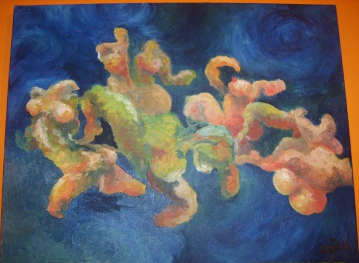Pittura intitolato "metamorfosi-olio-su…" da Crista, Opera d'arte originale
