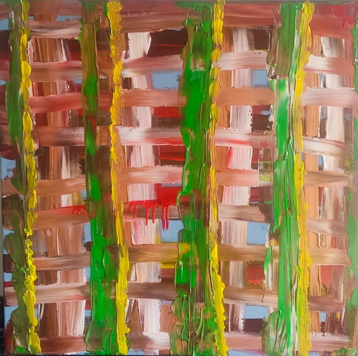 Painting titled "Warrior lines 8" by Cristina Rodriguez Trueba, Original Artwork, Acrylic Mounted on Wood Stretcher frame