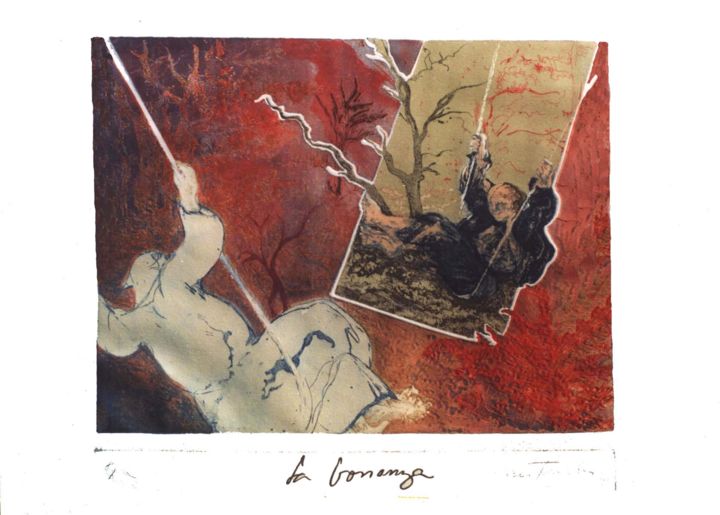 Incisioni, stampe intitolato "La bonanza" da Cristina Santander, Opera d'arte originale, Acquaforte