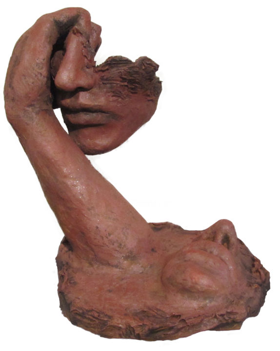 Sculpture intitulée "Ombra rossa" par Cristina Scalorbi, Œuvre d'art originale, Terre cuite