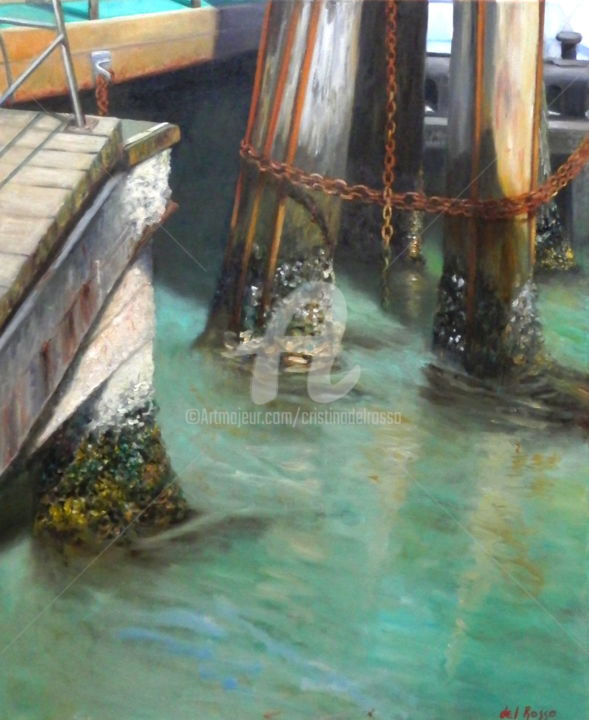 Painting titled "Venecia: soportes (…" by Cristina Del Rosso, Original Artwork, Oil